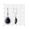 Серьги из серебра с чёрными агатами и фианитами (Арт.92022042)