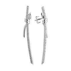 Серьги из серебра с фианитом (Арт.cz-e05249-x-w-x-x-w)