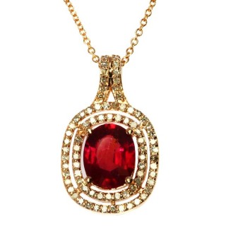Цепь с бриллиантами и рубином «Алая Элегия» из золота 585, MyJewels (арт.PCZJ544DT6_TSP_RU_PINK)