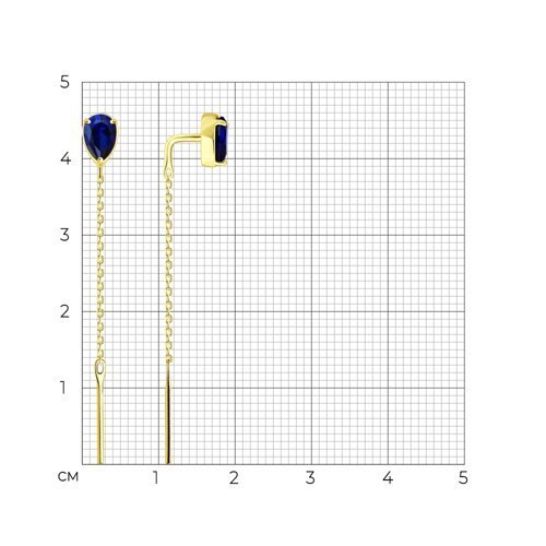 Серьги из желтого золота с сапфирами (Арт.2021302-2)