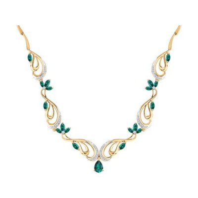 Колье из золота с бриллиантами и изумрудами «Изумрудный Ветер» Соколов (арт.3070043)