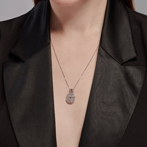 Колье из белого золота с бриллиантами (Арт.1070337-3)