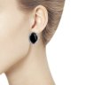 Серьги из серебра с агатами и фианитами (Арт.94-320-00885-1)