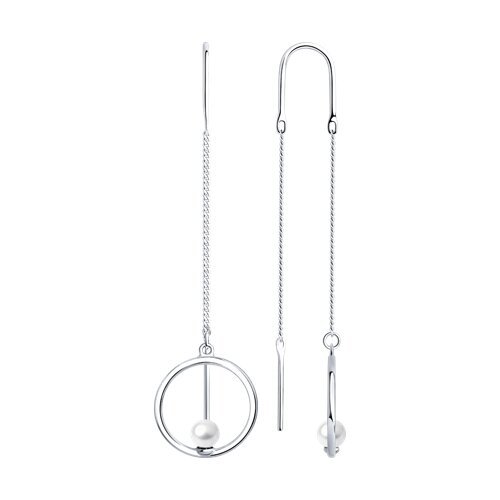 Серьги из серебра с жемчугом (Арт.94026002)