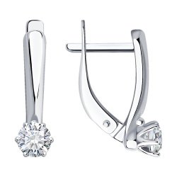 Серьги из серебра с фианитами (Арт.94-120-01542-1)