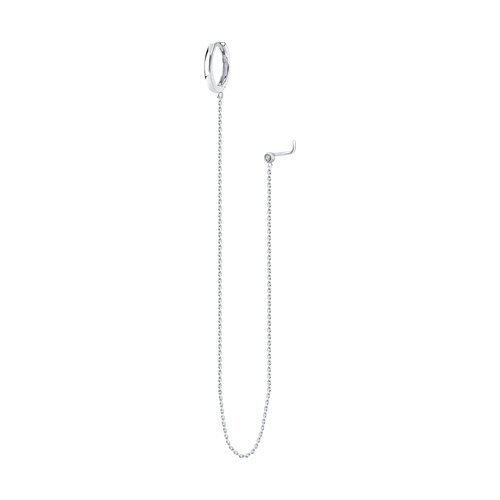 Серьга из серебра с фианитом (Арт.94170279)