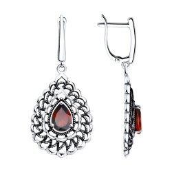 Серьги из серебра с гранатами (Арт.95-321-01727-1)