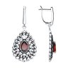 Серьги из серебра с гранатами (Арт.95-321-01727-1)