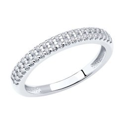 Серебряное кольцо с дорожкой фианитов (Арт.94011536)