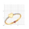 Кольцо из золота с бесцветными и красным фианитами (Арт.017520)