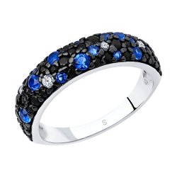 Кольцо из серебра с фианитами (Арт.94012478)