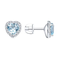 Серьги из серебра с топазами и фианитами (Арт.92022956)