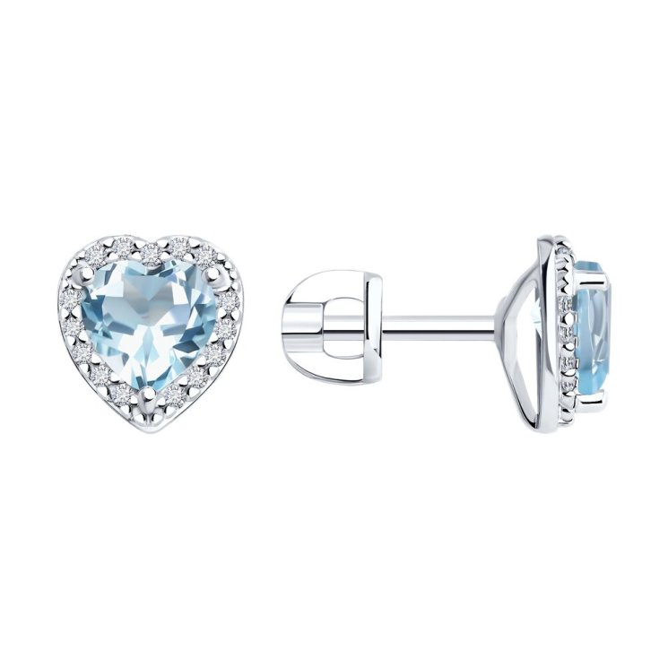Серьги из серебра с топазами и фианитами (Арт.92022956)