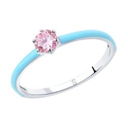 Кольцо из серебра с эмалью и фианитом (Арт.94012771)