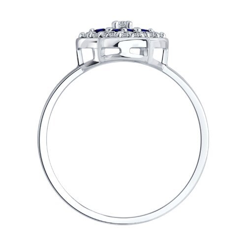 Кольцо из серебра с сапфирами и фианитами (Арт.62010020)