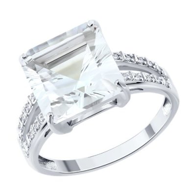 Кольцо золотое пробы 585 с горным хрусталем (Арт.71-00438-3)