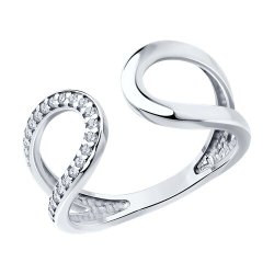 Кольцо из серебра с фианитами (Арт.94013697)