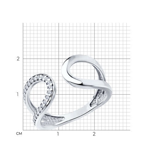 Кольцо из серебра с фианитами (Арт.94013697)