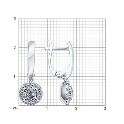 Серьги из серебра с фианитами «Сияние круга» Соколов (арт.94021953)