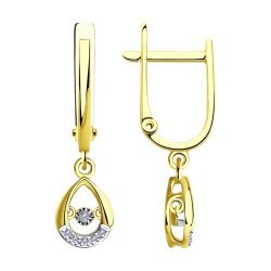 Серьги из комбинированного золота с бриллиантами (Арт.53-221-01252-1)