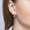 Серьги серебряные с эмалью и фианитами «Алые Божьи Коровки» Соколов (арт.9402)