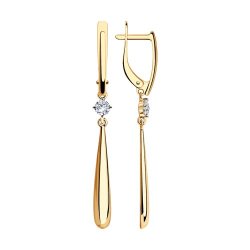 Серьги из золота с фианитами (Арт.028580)