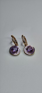 Серьги золотые с аметистом и эмалью «Виола Tutti-frutti» Estet (арт.01С3115404Э-2)