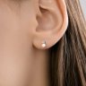 Серьги пусеты золотые пробы 585 с миксом камней (Арт.792464)