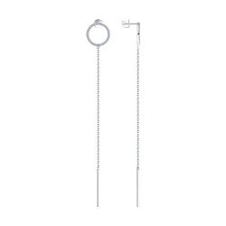Серьги из серебра с фианитами (Арт.94025850)