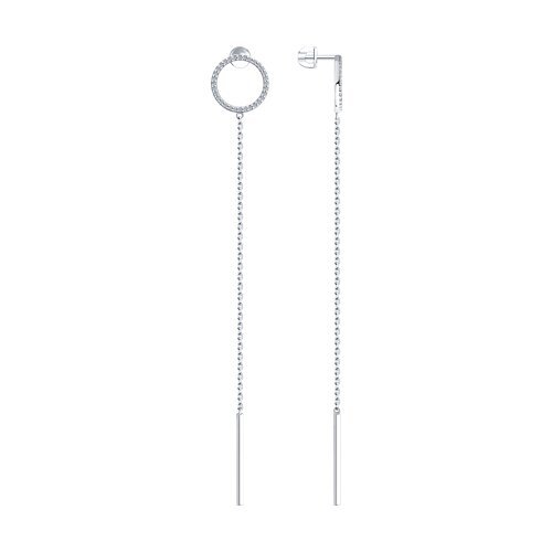 Серьги из серебра с фианитами (Арт.94025850)