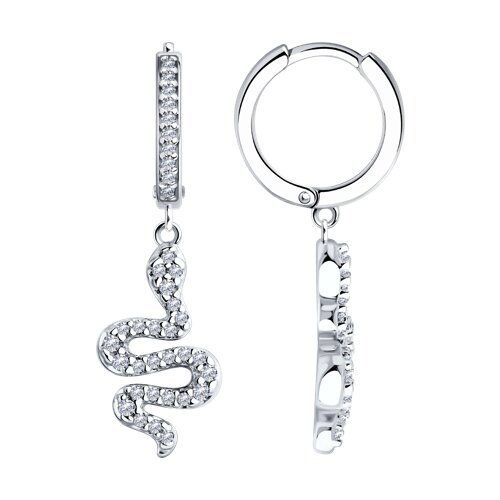 Серьги из серебра с фианитами (Арт.94025955)