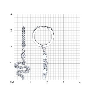 Серьги из серебра с фианитами «Таинственная Змея» SOKOLOV (арт.94025955)
