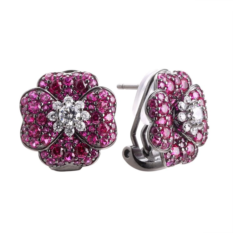 Серьги из серебра с фианитом (Арт.cz-e01660-x-b-w-x-wp)