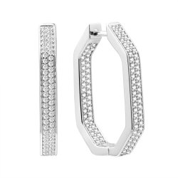 Серьги из серебра с фианитом (Арт.cz-e05112-x-w-x-x-w)