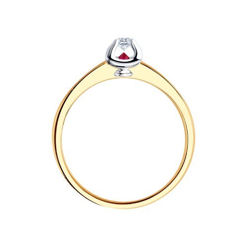 Кольцо из золота с бриллиантами и рубином (Арт.1011743)