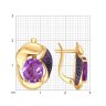 Серьги золотые пробы 585 с аметистом (Арт.724808)