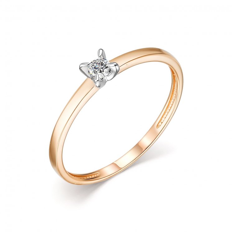 Золотое кольцо с бриллиантом Алькор КЮЗ (Золото) 13999-100
