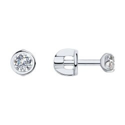 Серьги из белого золота с бриллиантами (Арт.1021748-3)