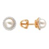 Серьги золотые с жемчугом и фианитами «Lady Shine» Estet (арт.01С3111541-1)