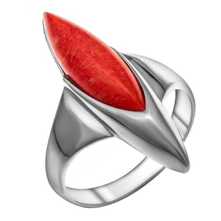 Серебряное кольцо с кораллом и кораллом синт. Darvin 920081313aa