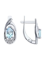 Серьги из серебра с топазами и фианитами (Арт.94-320-02686-2)