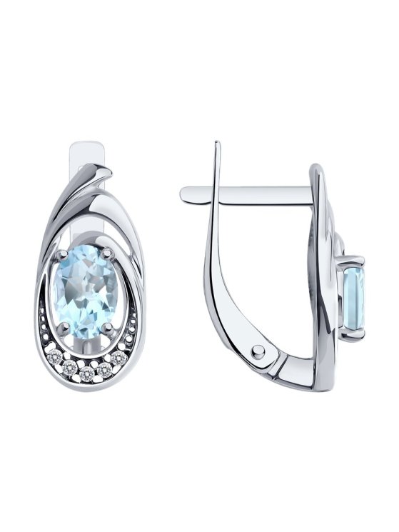Серьги из серебра с топазами и фианитами (Арт.94-320-02686-2)