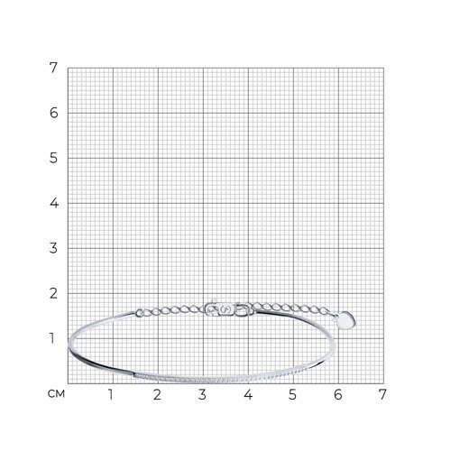 Браслет жёсткий из белого золота с бриллиантами (Арт.1050086)