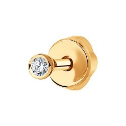 Серьги одиночные из золота с бриллиантом (Арт.1170007)