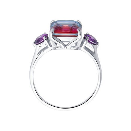 Кольцо из серебра с ситаллом и фианитами «Акварельный закат» SOKOLOV (арт.92011725)