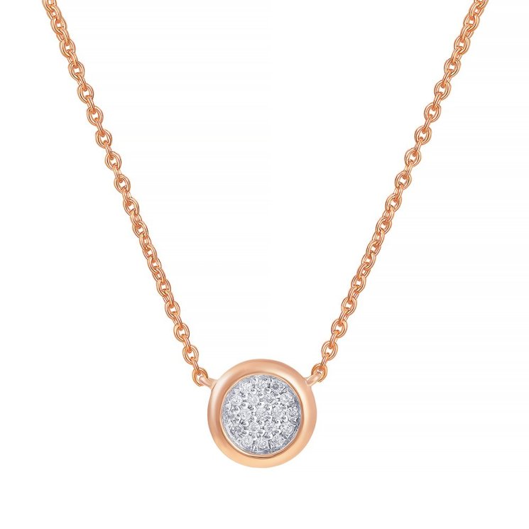Ожерелье из золота с бриллиантом (Арт.mn22053-ml-rg_kl_pink)
