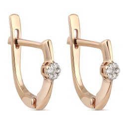 Серьги из золота с бриллиантом Русские Самоцветы (Арт.53455)