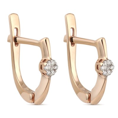 Серьги из золота с бриллиантом Русские Самоцветы (Арт.53455)