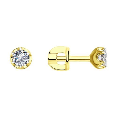 Серьги из желтого золота с бриллиантами (Арт.1021757-2)