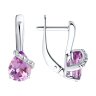 Серьги из серебра с аметистами и фианитами (Арт.92022963)